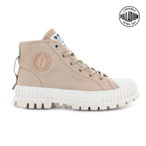 Dámské Boty Palladium Pallashock Mid Organic Béžový | CZ CVS-45O